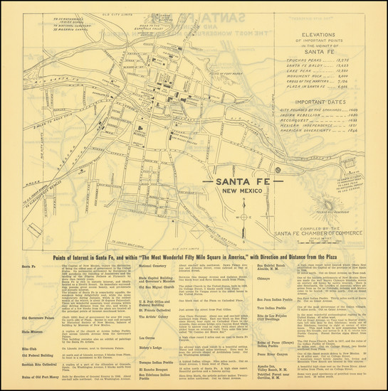 69-New Mexico Map By Santa Fe Chamber of Commerce