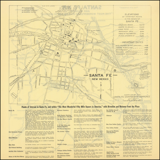 74-New Mexico Map By Santa Fe Chamber of Commerce