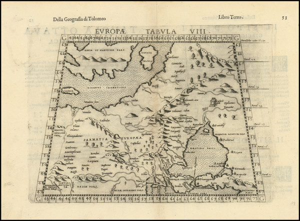 18-Poland, Russia, Baltic Countries and Scandinavia Map By Girolamo Ruscelli