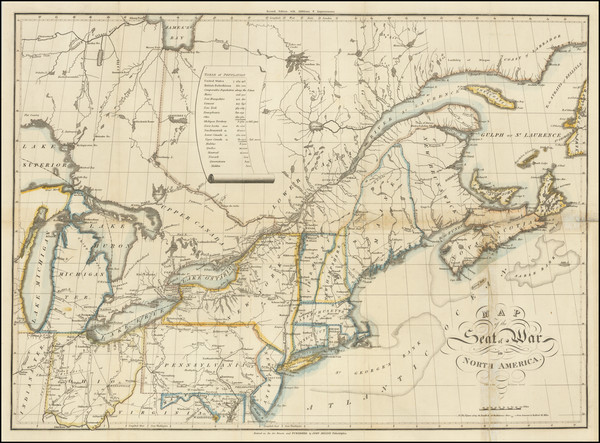 35-New England, Mid-Atlantic, Midwest, Eastern Canada and Western Canada Map By John Melish