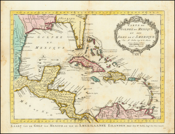 73-Southeast, Caribbean and Central America Map By Jacques Nicolas Bellin / J.V. Schley