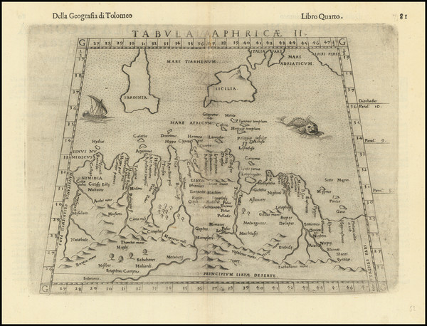 29-Mediterranean and North Africa Map By Girolamo Ruscelli