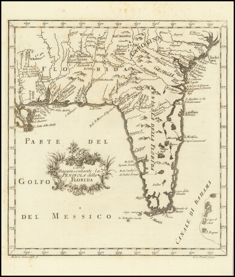 10-Florida, South and Southeast Map By Gazzetiere Americano