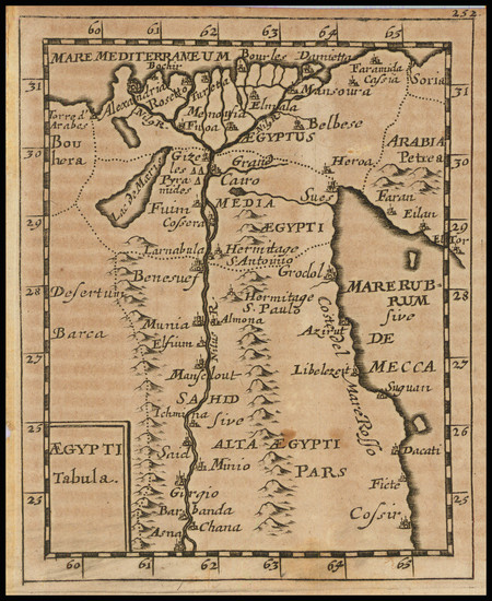 60-Egypt Map By Pierre Du Val / Johann Hoffmann