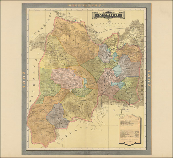 65-Mexico Map By Antonio Garcia y Cubas