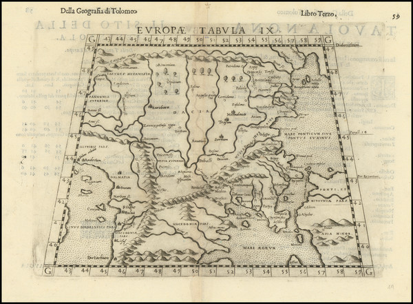 100-Balkans, Turkey and Greece Map By Girolamo Ruscelli