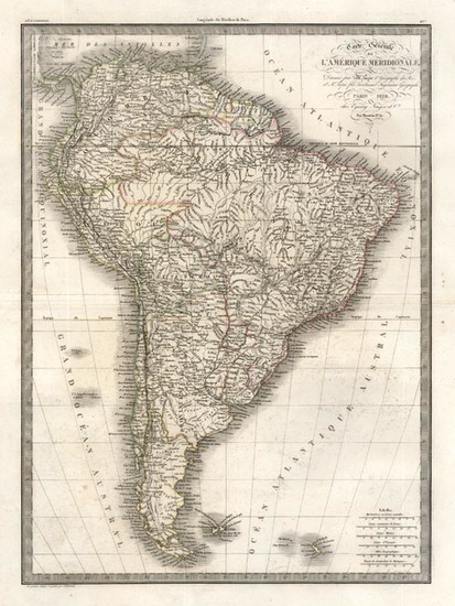 70-South America Map By Alexandre Emile Lapie