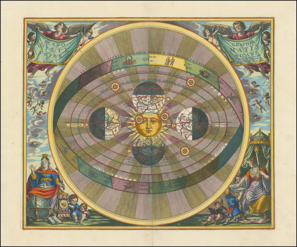 13-Celestial Maps Map By Andreas Cellarius