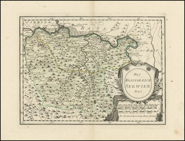 74-Serbia & Montenegro Map By Franz Johann Joseph von Reilly