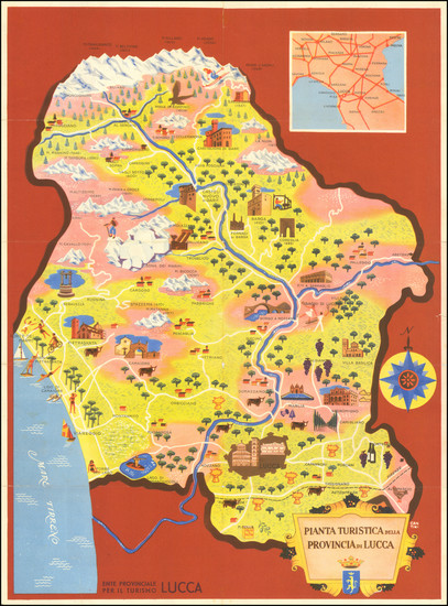 88-Northern Italy and Pictorial Maps Map By Cantini