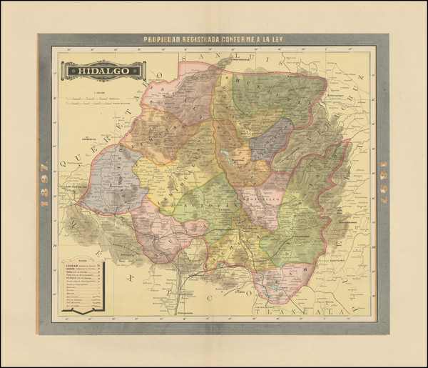 64-Mexico Map By Antonio Garcia y Cubas