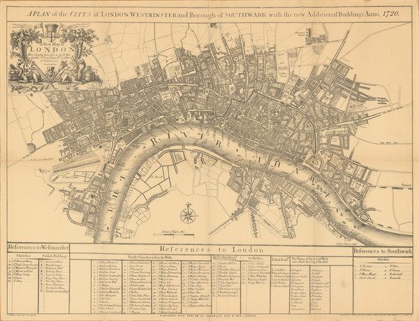 54-London Map By John Senex / Cassell, Petter & Galpin