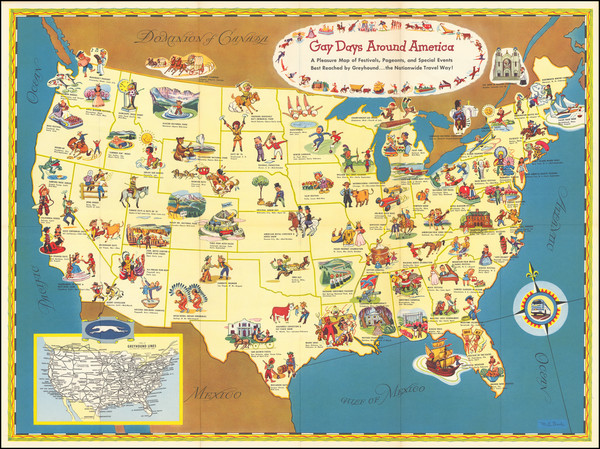 91-United States and Pictorial Maps Map By M. E. Bush