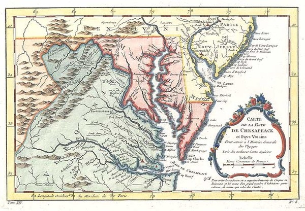 15-Mid-Atlantic and Southeast Map By Jacques Nicolas Bellin