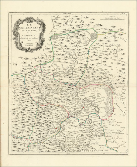 36-Northern Italy Map By Paolo Santini / Giovanni Antonio Remondini