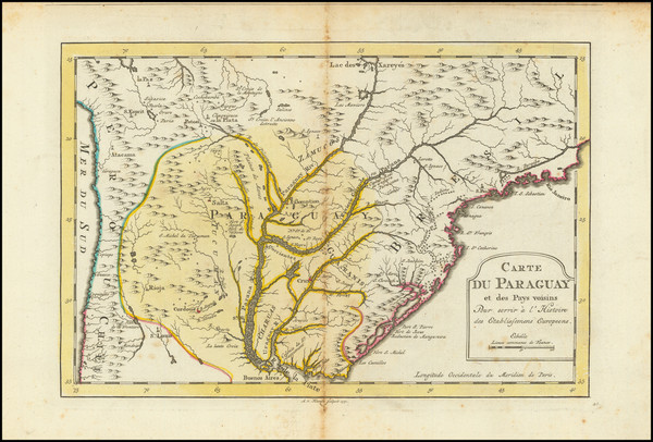 53-Brazil and Paraguay & Bolivia Map By A. Krevelt