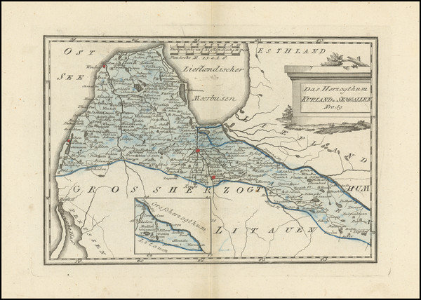 42-Baltic Countries Map By Franz Johann Joseph von Reilly