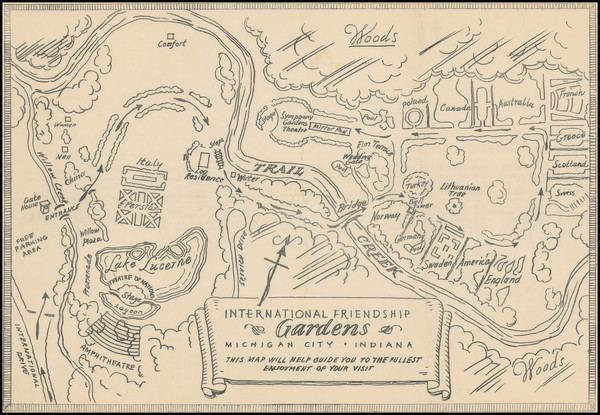 90-Indiana and Pictorial Maps Map By Anonymous