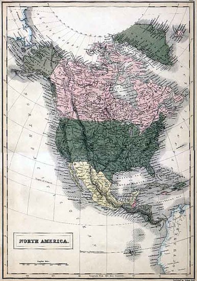 96-North America Map By Adam & Charles Black