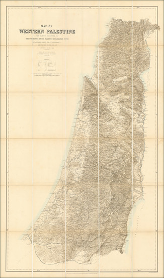 12-Holy Land Map By Horatio Kitchener  &  Claude R. Conder