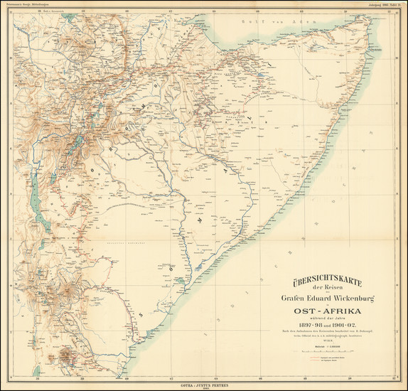 67-East Africa Map By Augustus Herman Petermann