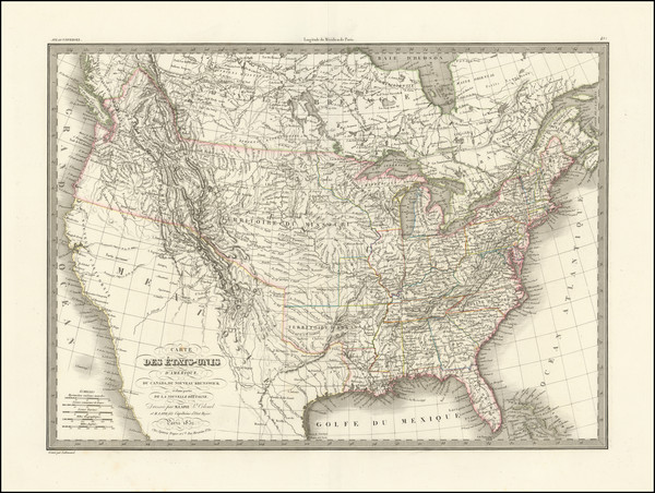 95-United States Map By Alexandre Emile Lapie