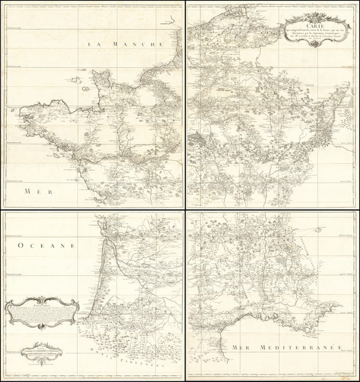 73-France Map By Cesar-Francois Cassini  &  Guillaume Dheulland