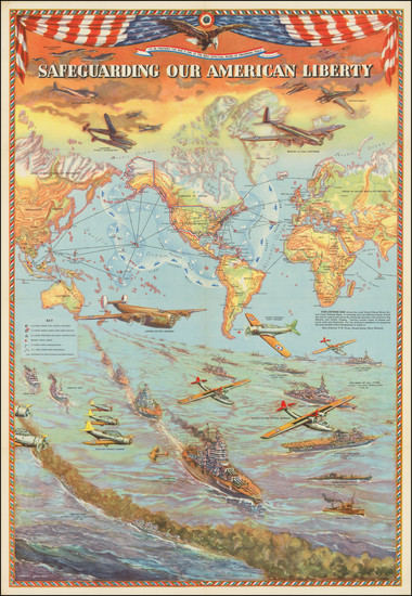 58-World, Pictorial Maps and World War II Map By Lambert  Guenther