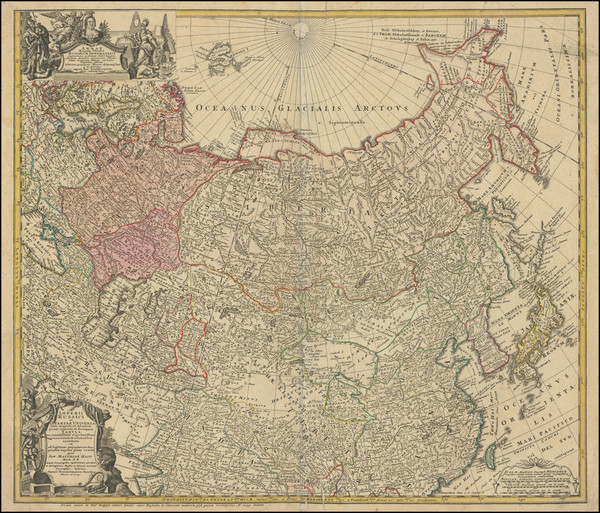 39-Russia, China, Central Asia & Caucasus and Russia in Asia Map By Homann Heirs / Johann Matt