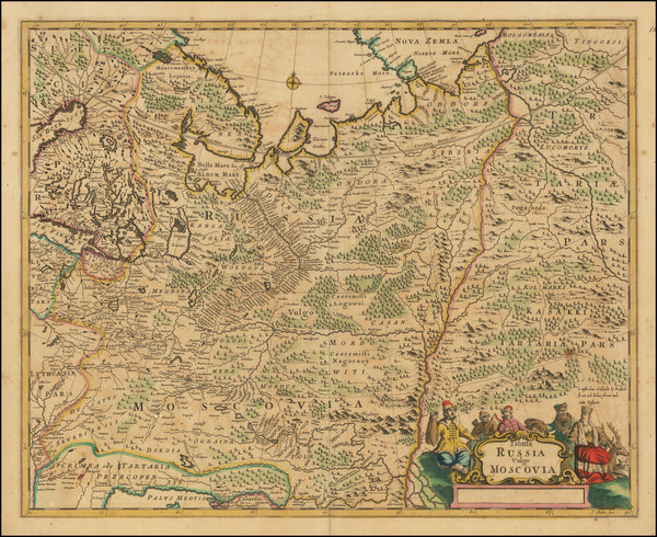 63-Poland and Russia Map By Frederick De Wit