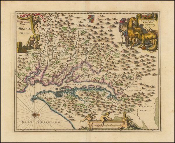 14-Maryland, Delaware, Southeast and Virginia Map By John Ogilby