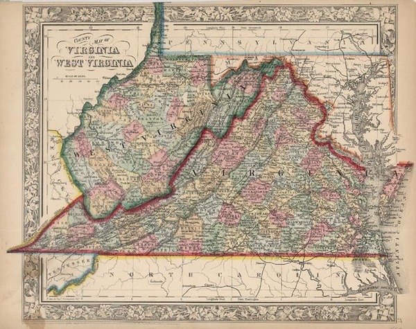 73-Mid-Atlantic and Southeast Map By Samuel Augustus Mitchell Jr.