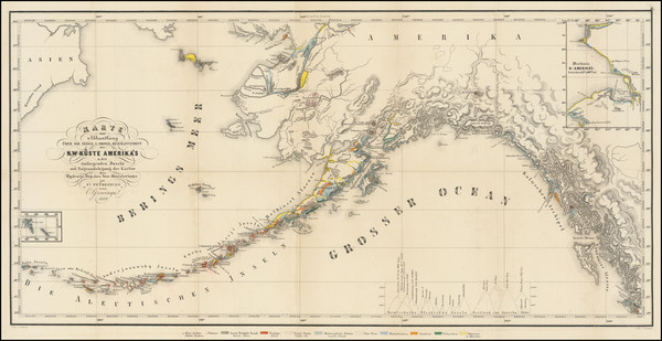 1-Alaska, Western Canada and British Columbia Map By Constantin Caspar Andreas von Grewingk