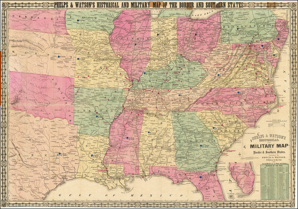 1-United States, South, Southeast, Texas and Oklahoma & Indian Territory Map By Phelps & 