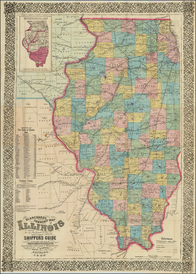 87-Illinois Map By Rufus Blanchard