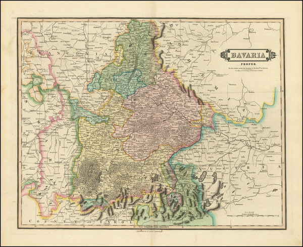 67-Süddeutschland Map By Daniel Lizars