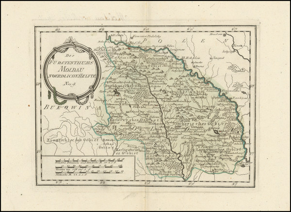 94-Romania Map By Franz Johann Joseph von Reilly