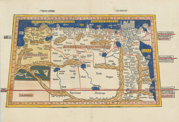 98-North Africa Map By Claudius Ptolemy / Johann Reger