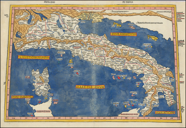 92-Italy Map By Claudius Ptolemy / Johann Reger