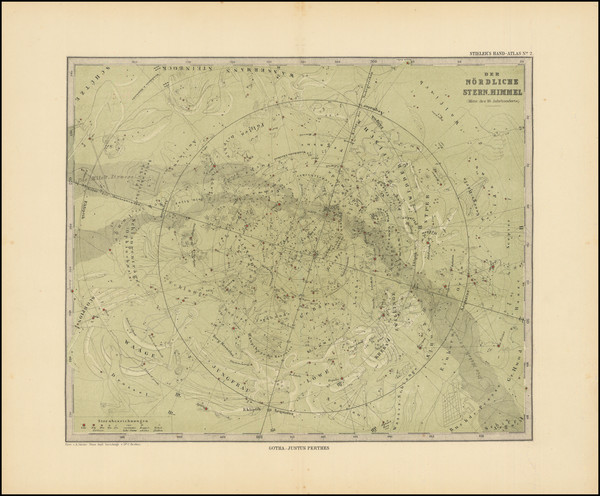 66-Celestial Maps Map By Adolf Stieler