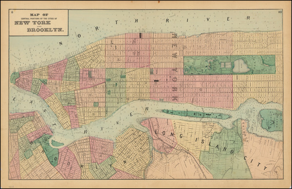 88-New York City Map By Comstock & Cline Beers