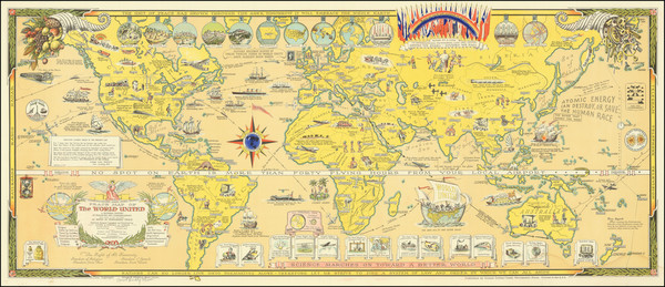 59-World and World War II Map By Ernest Dudley Chase