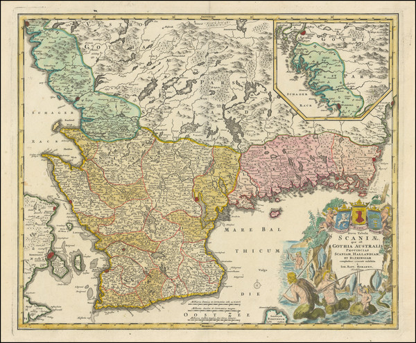 12-Sweden and Denmark Map By Johann Baptist Homann