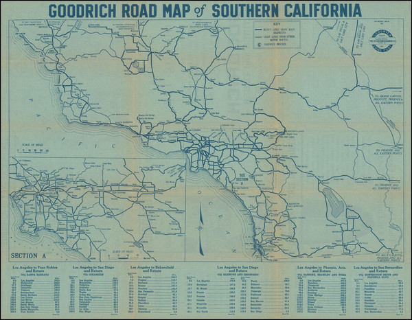 92-California and Los Angeles Map By B F Goodrich 