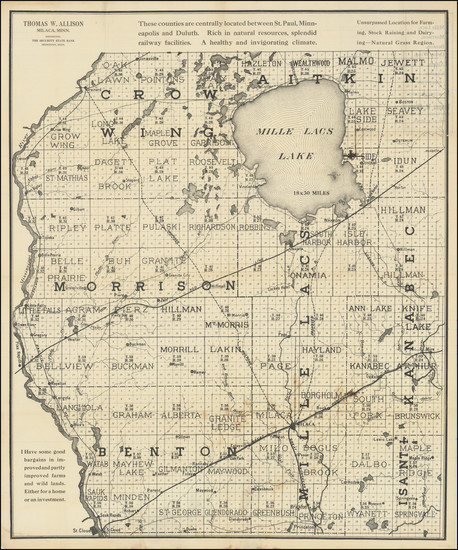 50-Minnesota Map By Thomas W. Allison