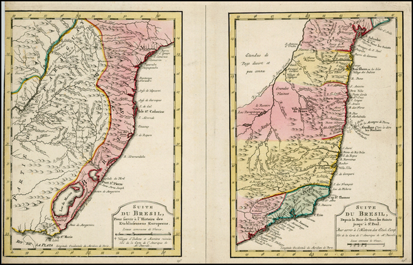 100-South America and Brazil Map By A. Krevelt