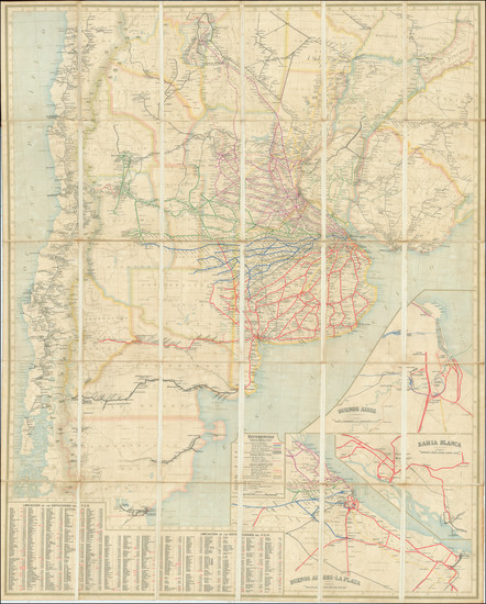 86-Argentina and Chile Map By Waterlow & Sons