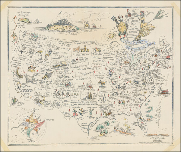 91-United States, Pictorial Maps and Politics & Satire Map By Romance Maps Inc