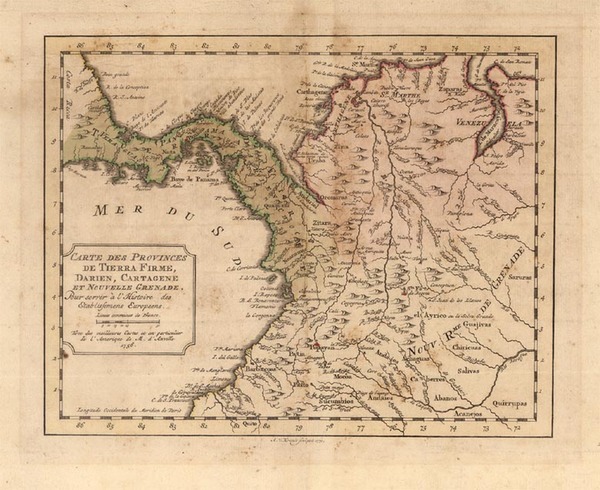 22-Central America and South America Map By A. Krevelt