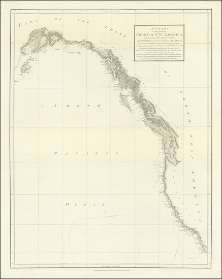 27-Oregon, Washington, Alaska, Baja California and California Map By George Vancouver